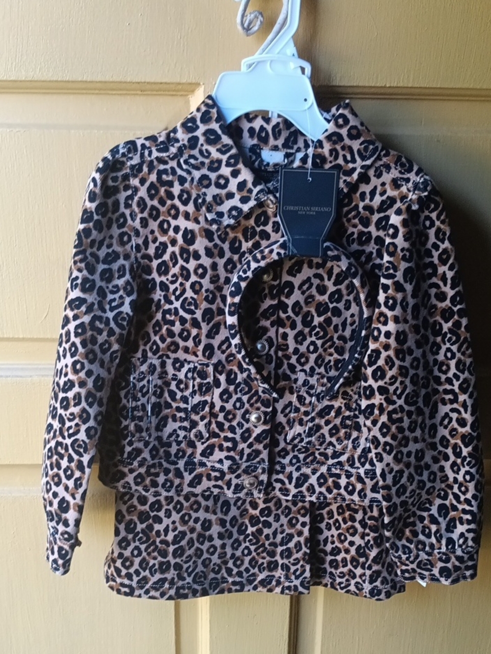 Christian Siriano Kids Leopard Print Jean Jacket - Brown & Black